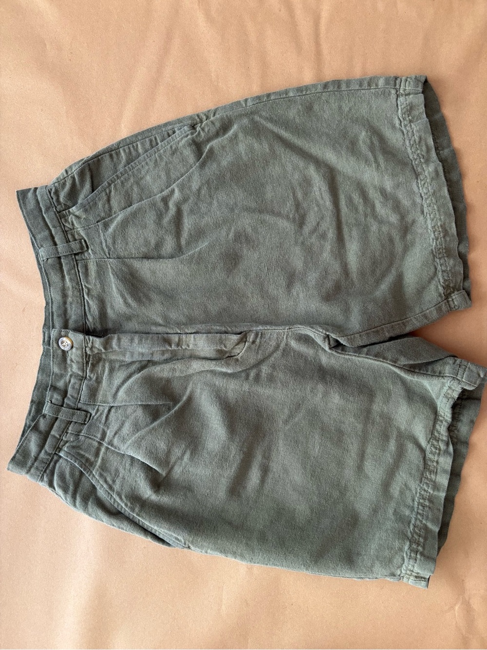 Women’s High-Waist Olive Green Casual Shorts